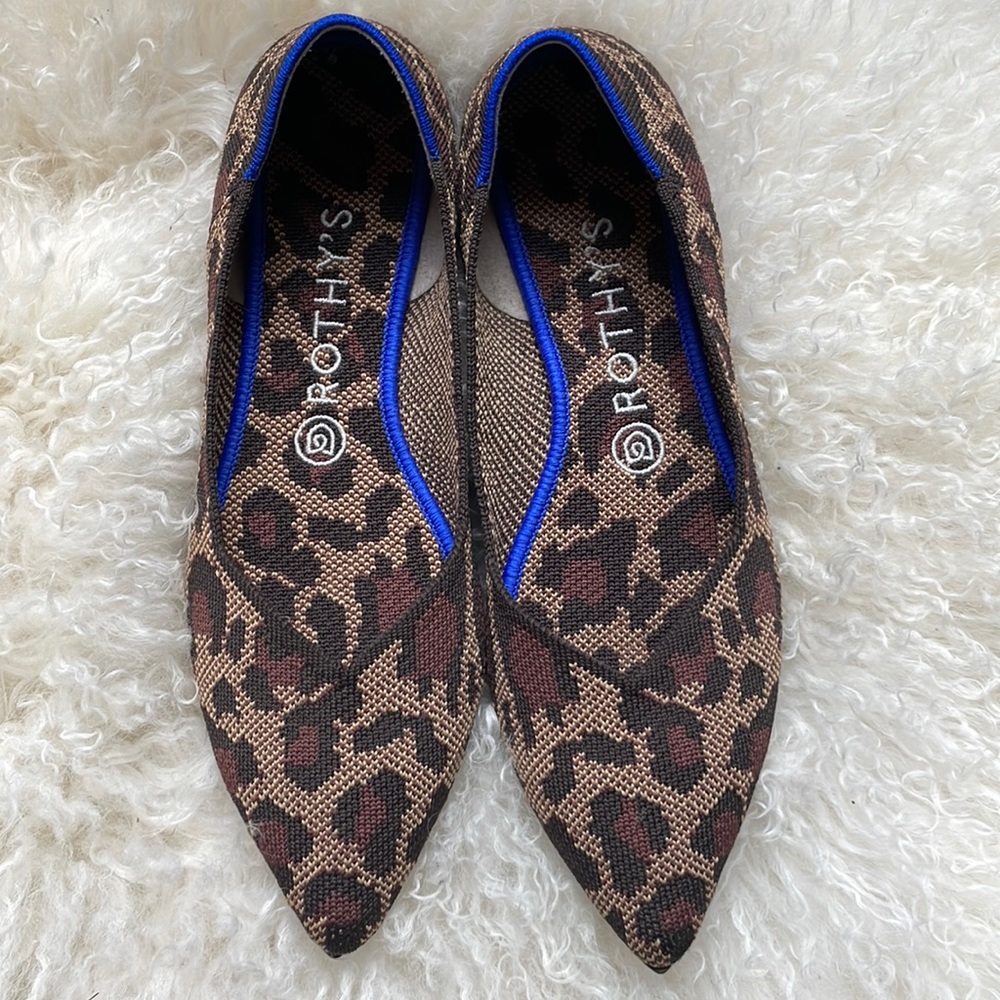 Rothy’s The Point Leopard Print Flats size 9